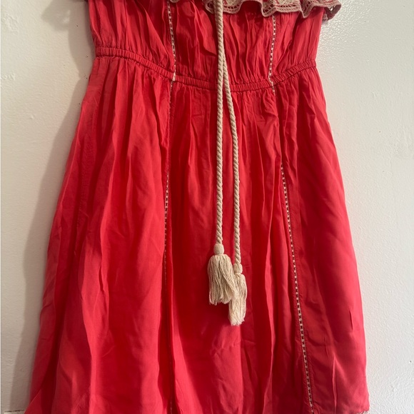 a gain women's orange strapless dress, short, size L 100’/, Rayón - Picture 15 of 15